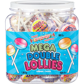 Mega Double Lollies 60ct - Candy - - Tevan Enterprises - Canadian Wholesale Confections