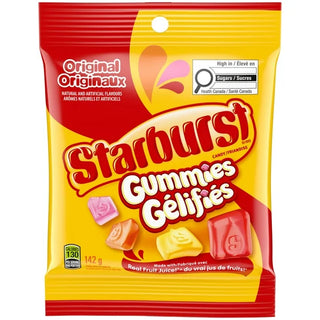 Starburst Gummies Original peg bag 12/142g - Candy - - Tevan Enterprises - Canadian Wholesale Confections