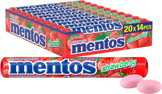 Mentos Strawberry 20/37g - Mints - - Tevan Enterprises - Canadian Wholesale Confections