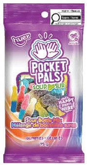Huer Pocket Pals Sour Bottle Mix 12/75g - Candy - - Tevan Enterprises - Canadian Wholesale Confections