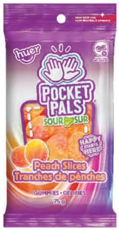 Huer Pocket Pals Sour Peach Slices 12/75g