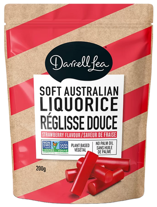 Darrell Lea Liquorice Strawberry 8/200g - Licorice - - Tevan Enterprises - Canadian Wholesale Confections