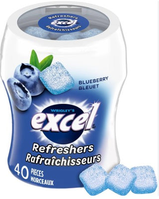 Excel Refreshers Blueberry Bottles 6/40pc - Gum - - Tevan Enterprises - Canadian Wholesale Confections