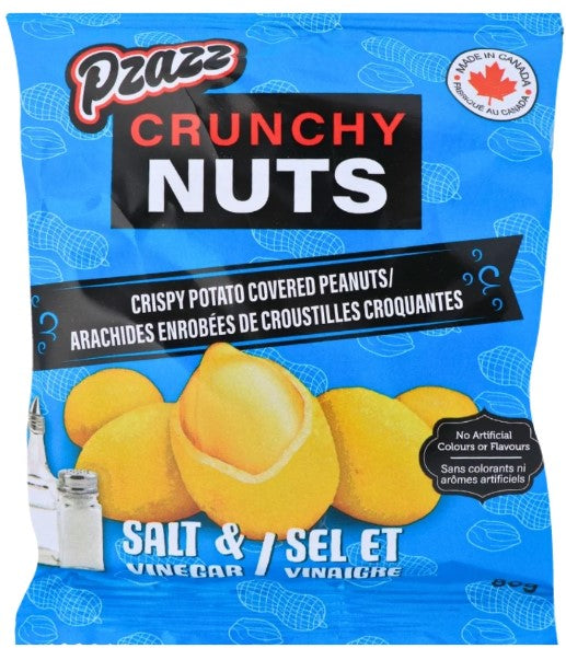 Pzazz Crunchy Nuts Salt and Vinegar 12/80g