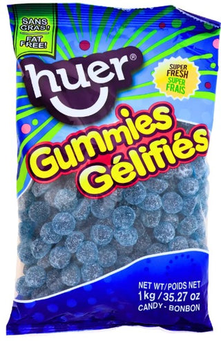 Huer Sour Blue Razzberries bulk candy 1kg - Bulk Candy - - Tevan Enterprises - Canadian Wholesale Confections