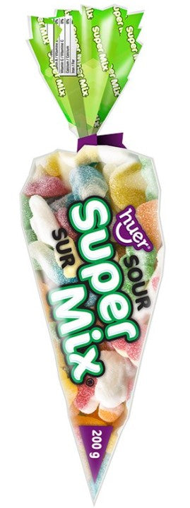 Huer Super Mix Sour Candy Cones 12x200g - Candy - - Tevan Enterprises - Canadian Wholesale Confections