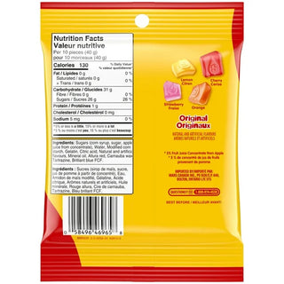 Starburst Gummies Original peg bag 12/142g - Candy - - Tevan Enterprises - Canadian Wholesale Confections