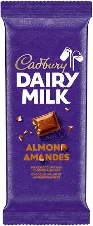 Dairy Milk Almond Family Bar 21/90g - Chocolate and Chocolate Bars - - Tevan Enterprises - Canadian Wholesale Confections