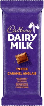 Dairy Milk Toffee Family Bar 21/90g - Chocolate and Chocolate Bars - - Tevan Enterprises - Canadian Wholesale Confections