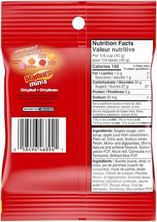 Starburst Mini's Original peg bag 12/170g