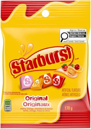 Starburst Original peg bag 12/170g - Candy - - Tevan Enterprises - Canadian Wholesale Confections