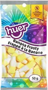 Huer Pocket Pals Banana Frosty 12/50g - Candy - - Tevan Enterprises - Canadian Wholesale Confections