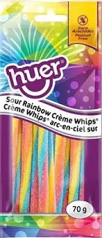 Huer Pocket Pals Sour Rainbow Cream Whip 12/70g - Candy - - Tevan Enterprises - Canadian Wholesale Confections