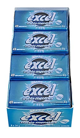 Excel Mints Peppermint 8/34g - Mints - - Tevan Enterprises - Canadian Wholesale Confections