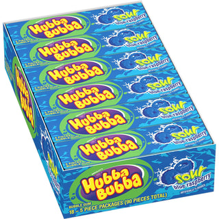 Hubba Bubba Sour Blue Raspberry 18/5pc - Gum - - Tevan Enterprises - Canadian Wholesale Confections