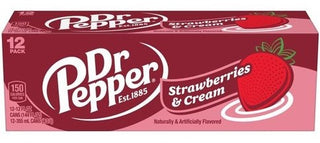 Dr Pepper Strawberries & Cream 12/355 ml - Beverages - - Tevan Enterprises - Canadian Wholesale Confections