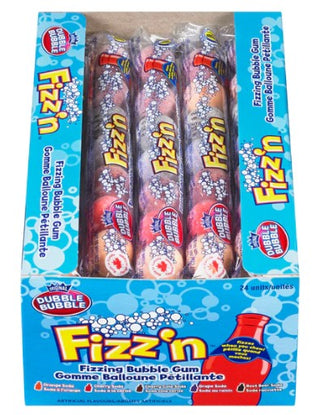 Dubble Bubble Fizz'n Tube Gum 6pc 24/49g - Gum - - Tevan Enterprises - Canadian Wholesale Confections