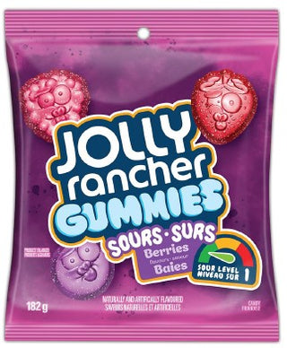 Jolly Rancher Gummies Sour Berries 10/182g - Candy - - Tevan Enterprises - Canadian Wholesale Confections
