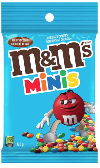 M&M's Minis Peg Top12/109g - Chocolate and Chocolate Bars - - Tevan Enterprises - Canadian Wholesale Confections
