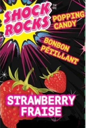 Shock Rocks Popping Candy - Strawberry 24/9g - Candy - - Tevan Enterprises - Canadian Wholesale Confections