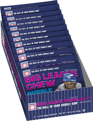 Big League Chew Blue Raspberry 12/60g - Gum - - Tevan Enterprises - Canadian Wholesale Confections