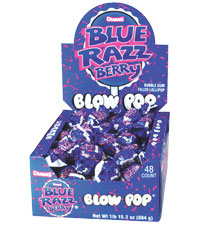 Charms Blue Razz Berry Blow Pops 48/18g - Candy - - Tevan Enterprises - Canadian Wholesale Confections