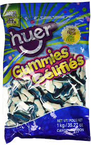 Huer Blue Sharks bulk candy 1kg - Bulk Candy - - Tevan Enterprises - Canadian Wholesale Confections