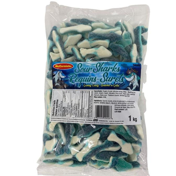 McCormicks Sour Sharks bulk candy 1kg 12 bags/box, Bulk Candy, Regal Canada, [variant_title] - Tevan Enterprises