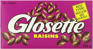 Glosette Raisins Big Box 12/105g - Chocolate and Chocolate Bars - - Tevan Enterprises - Canadian Wholesale Confections