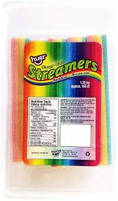 Sour Rainbow Streamers Tub 150 count 1.36kg - Candy - - Tevan Enterprises - Canadian Wholesale Confections