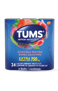 Tums extra strength assorted berries 3-pack 12/8tab - Antacid - - Tevan Enterprises - Canadian Wholesale Confections