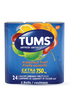 Tums extra strength assorted fruit 3-pack 12/8tab - Antacid - - Tevan Enterprises - Canadian Wholesale Confections