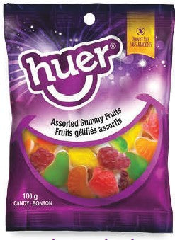 Huer Assorted Gummy Fruit bag 24/100g - Candy -  - Tevan Enterprises - Canadian Wholesale Confections