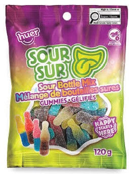 Huer Sour Bottle Mix 24/120g - Candy -  - Tevan Enterprises - Canadian Wholesale Confections