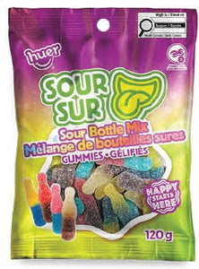 Huer Sour Bottle Mix 24/120g - Candy - Huer - Tevan Enterprises - Canadian Wholesale Confections