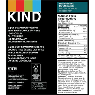 Kind Bar Almond Sea Salt Dark Chocolate 12/40g