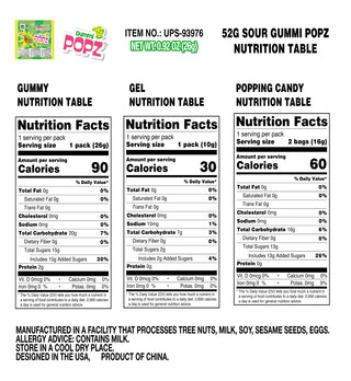 Gummi Popz! Sour 12/52g