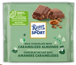 Ritter Sport Caramelized Almonds 12/100g - Chocolate and Chocolate Bars - Terra Foods - Tevan Enterprises - Canadian Wholesale Confections