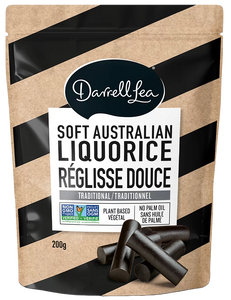 Darrel Lea Liquorice Soft Black 8/200g - Licorice - Terra Foods - Tevan Enterprises - Canadian Wholesale Confections