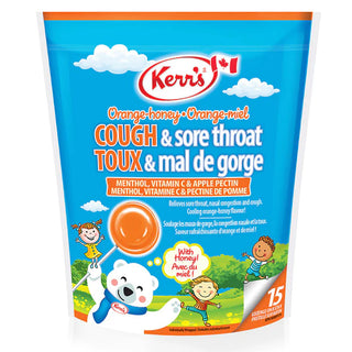 Kerr Lollypops Cold & Sore Throat Orange 12/15ct