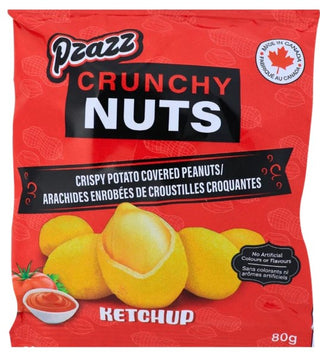 Pzazz Crunchy Nuts Ketchup 12/80g - Snacks -  - Tevan Enterprises - Canadian Wholesale Confections