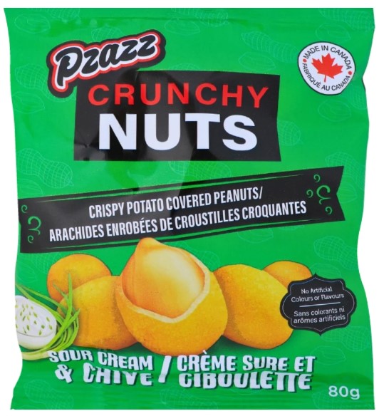 Pzazz Crunchy Nuts Sour Cream & Chive 12/80g