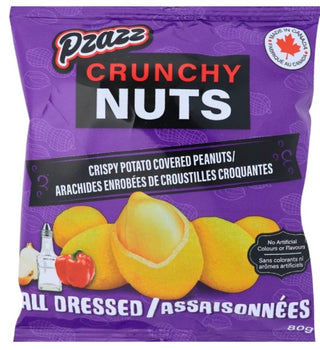 Pzazz Crunchy Nuts All Dressed 12/80g - Snacks -  - Tevan Enterprises - Canadian Wholesale Confections