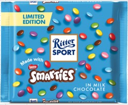 Ritter Sport Smarties in Milk Chocolate 12/100g - Chocolate and Chocolate Bars -  - Tevan Enterprises - Canadian Wholesale Confections