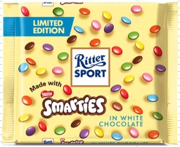 Ritter Sport Smarties in White Chocolate 12/100g - Chocolate and Chocolate Bars -  - Tevan Enterprises - Canadian Wholesale Confections