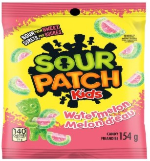 Maynards Sour Patch Kids Watermelon Peg Top 12/154g - Candy -  - Tevan Enterprises - Canadian Wholesale Confections