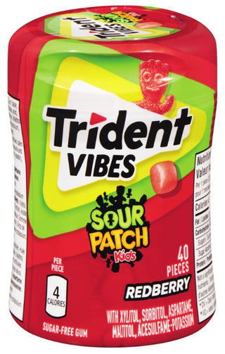 Trident Vibes Sour Patch Kids Redberry bottles 6/40ct - Gum -  - Tevan Enterprises - Canadian Wholesale Confections