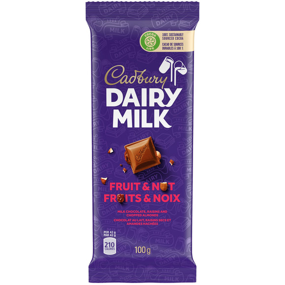 Dairy Milk Fruit & Nut Family Bar 21/100g