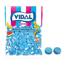 Vidal Blue Raspberry Drops bulk candy 1.2kg