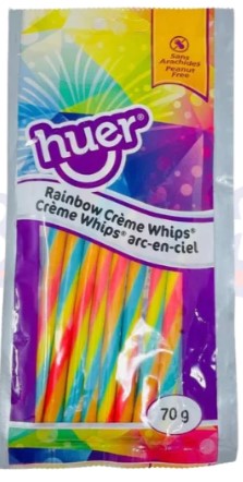 Huer Pocket Pals Rainbow Cream Whip 12/70g - Candy -  - Tevan Enterprises - Canadian Wholesale Confections